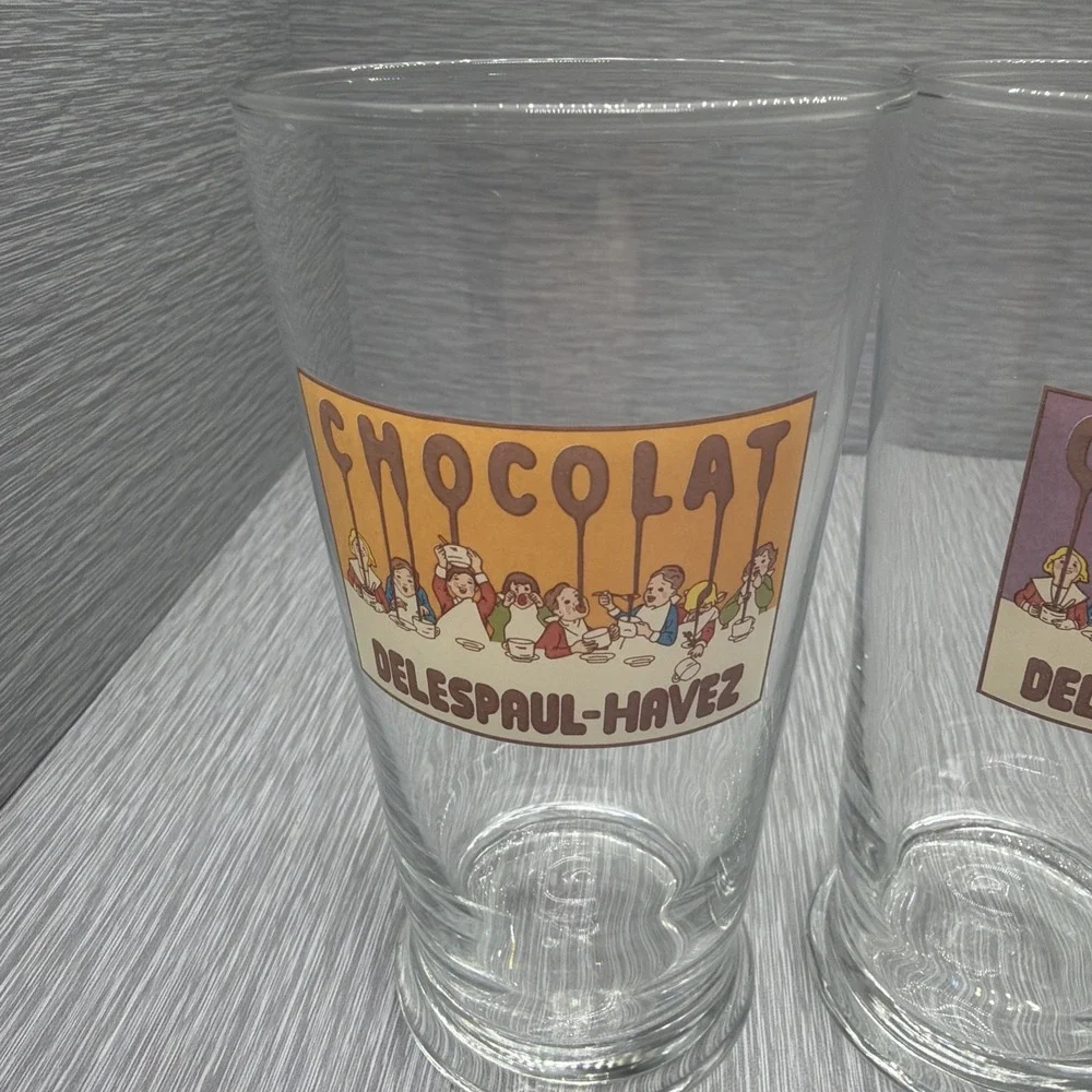 Pottery Barn Chocolate Tumblers Set of 4 Belgian Chocolate Vintage Style Glasses